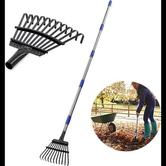 Other | 74 Inch Leaf Rake 11 Tines Garden Rakes With Adjustable ...